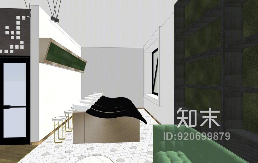 美容美发厅室内设计SU模型下载【ID:920699879】