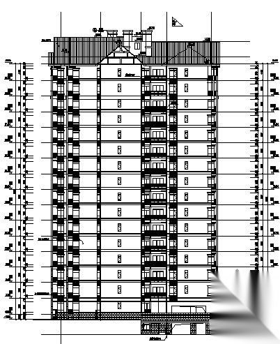 某斜屋面层十六层住宅楼建筑施工图cad施工图下载【ID:149886155】