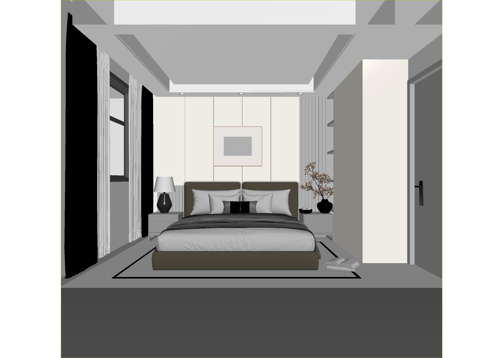 现代酒店客房3D模型下载【ID:1215054040】