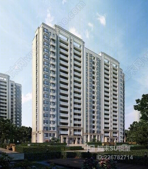 上海金地世家高层住宅SU模型下载【ID:226782714】