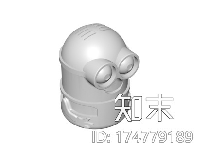 微笑的小黄人3d打印模型下载【ID:174779189】