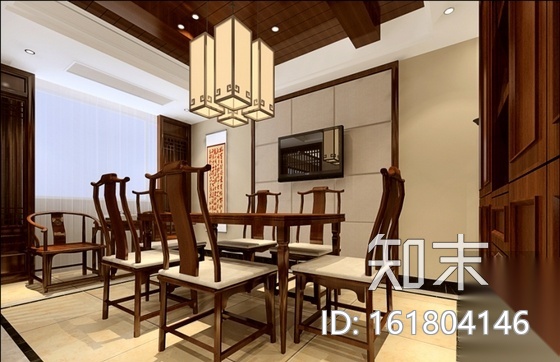 [广西]新中式风格三居室室内装修设计施工图（含效果）cad施工图下载【ID:161804146】