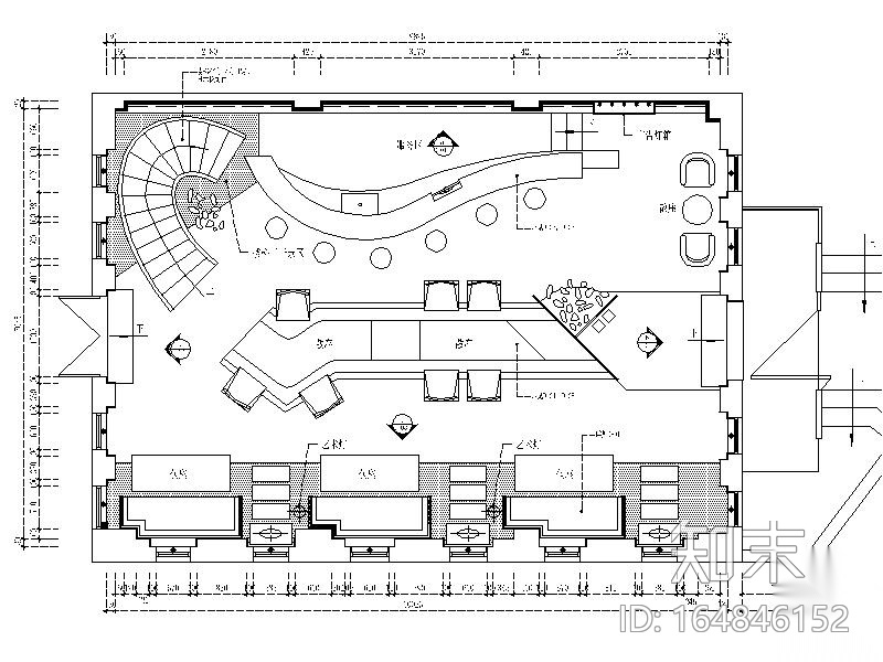 [晋江]特色复古酒吧室内设计CAD施工图（含效果图）cad施工图下载【ID:164846152】