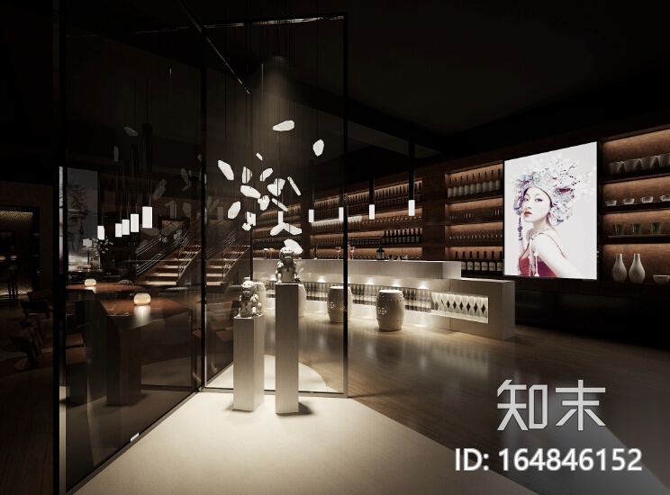 [晋江]特色复古酒吧室内设计CAD施工图（含效果图）cad施工图下载【ID:164846152】