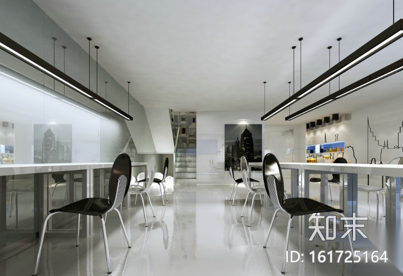 白色之梦现代风格办公空间设计施工图（附效果图）cad施工图下载【ID:161725164】