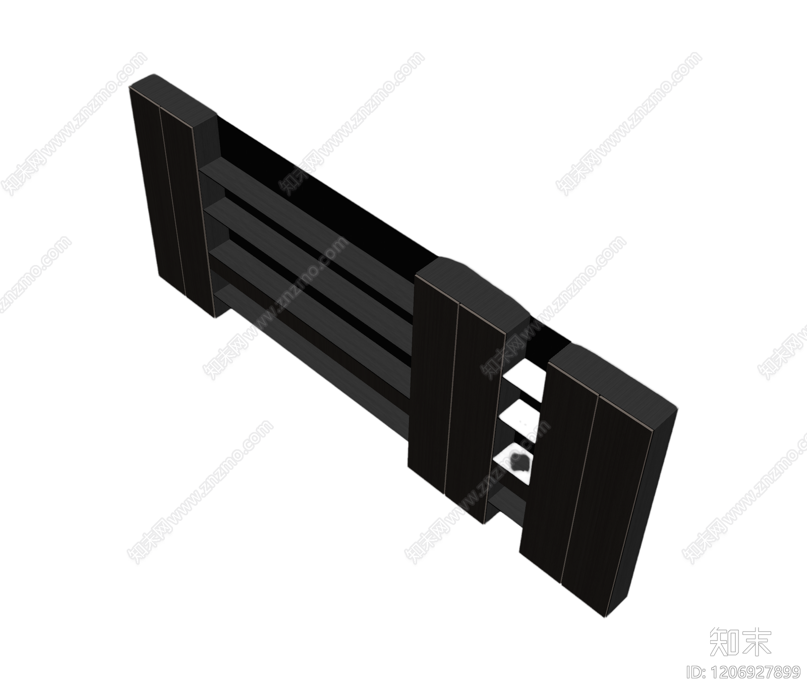 深色木纹隔断柜3D模型下载【ID:1206927899】