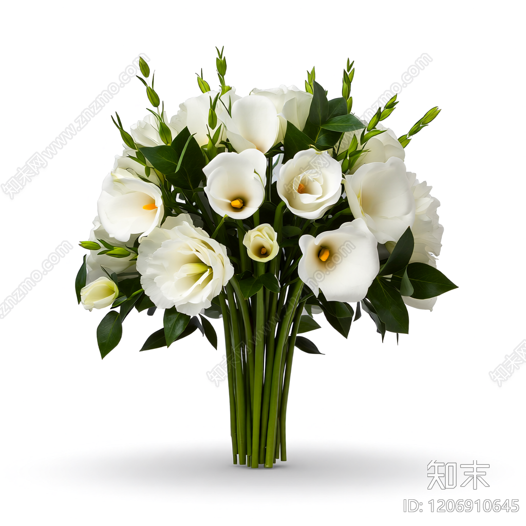 白色花束装饰3D模型下载【ID:1206910645】