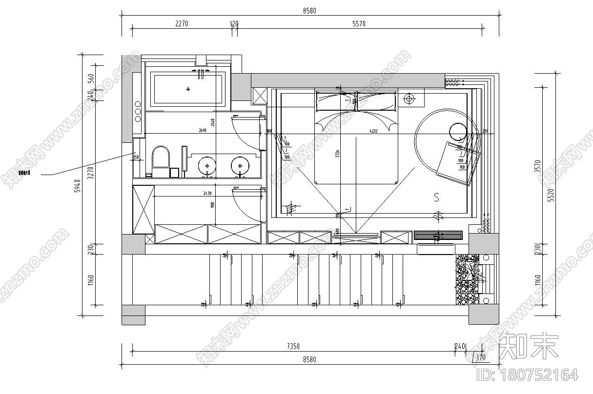 山水国际190m²样板间装修施工图+官方摄影cad施工图下载【ID:180752164】