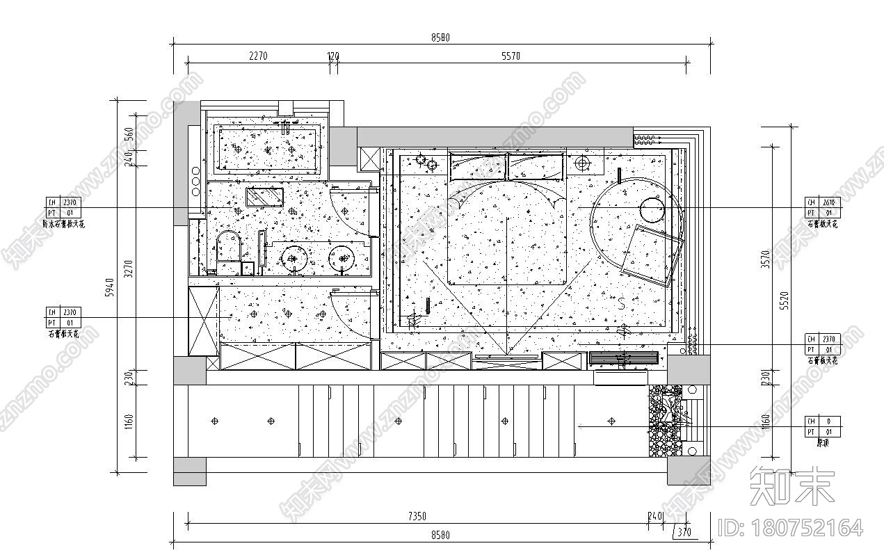 山水国际190m²样板间装修施工图+官方摄影cad施工图下载【ID:180752164】