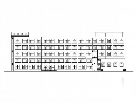 五层现代风格高中教学楼建筑施工图cad施工图下载【ID:165739184】