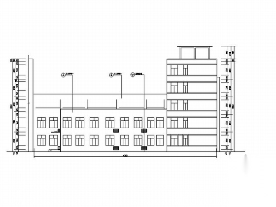 五层现代风格高中教学楼建筑施工图cad施工图下载【ID:165739184】