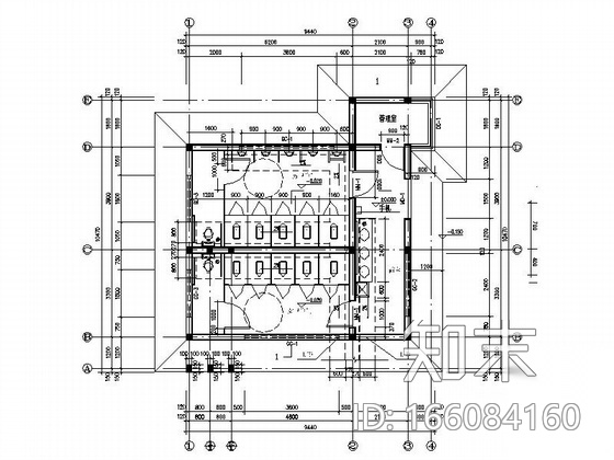 [延安]某公厕建筑施工图cad施工图下载【ID:166084160】