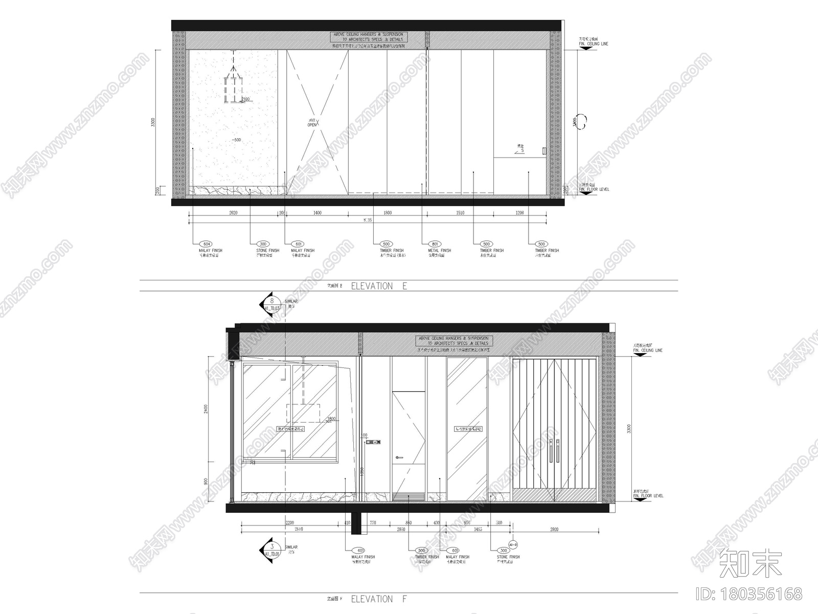 [三亚]晋园三层五居室别墅样板间装修施工图cad施工图下载【ID:180356168】