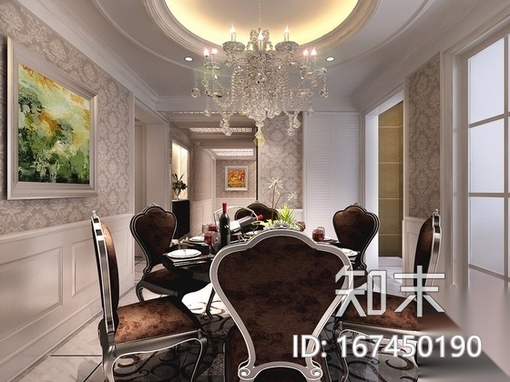 [南通]精装现代简欧三居室装修图（含效果）cad施工图下载【ID:167450190】