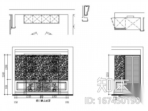 [南通]精装现代简欧三居室装修图（含效果）cad施工图下载【ID:167450190】