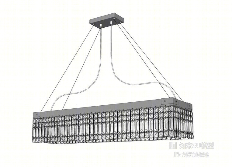 精品免费方形吊灯SU模型下载【ID:36700886】