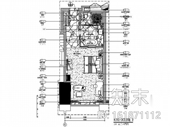 [广东]豪华商务酒店K1R房型客房装修施工图施工图下载【ID:161871112】