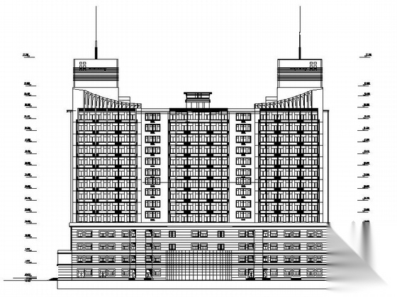 77米大型现代风格假日广场建筑设计施工图cad施工图下载【ID:165627122】