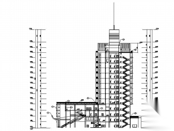 77米大型现代风格假日广场建筑设计施工图cad施工图下载【ID:165627122】