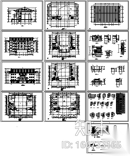 [合集]百套古建筑施工图（含仿古建筑）施工图下载【ID:160733165】