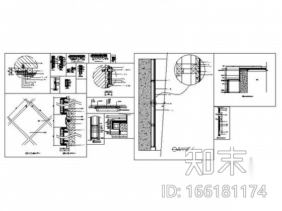 成套硬包墙面造型节点CAD图块下载施工图下载【ID:166181174】