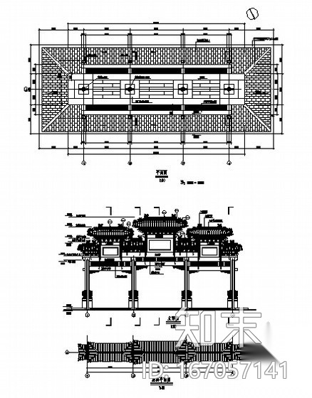 某古建牌楼方案图cad施工图下载【ID:167057141】