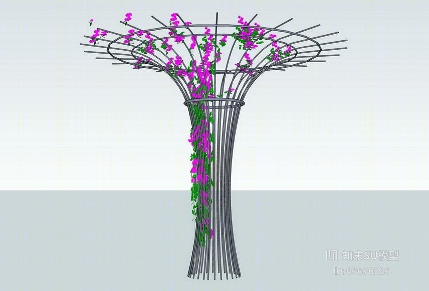 现代艺术花架SU模型下载【ID:66670286】