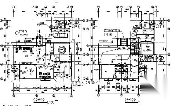 某三层小别墅建筑施工图cad施工图下载【ID:151392143】