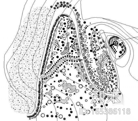 荷兰庄园山坡绿化cad施工图下载【ID:165386118】
