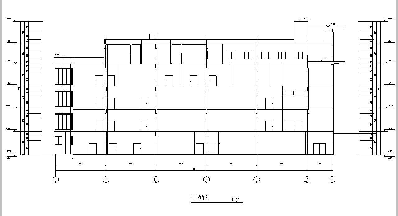 [江西]五层大学食堂建筑施工图（含水暖电及pkpm模型）施工图下载【ID:151655120】