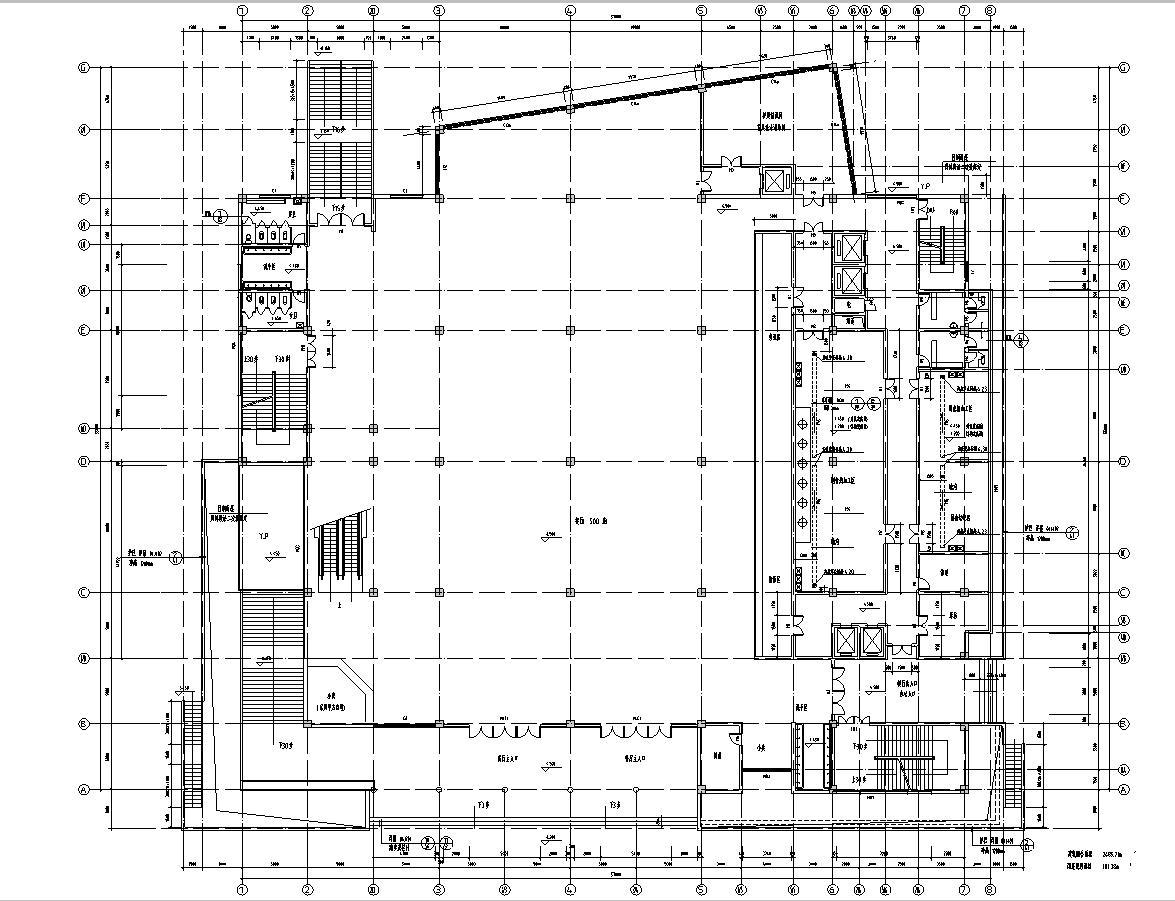 [江西]五层大学食堂建筑施工图（含水暖电及pkpm模型）施工图下载【ID:151655120】