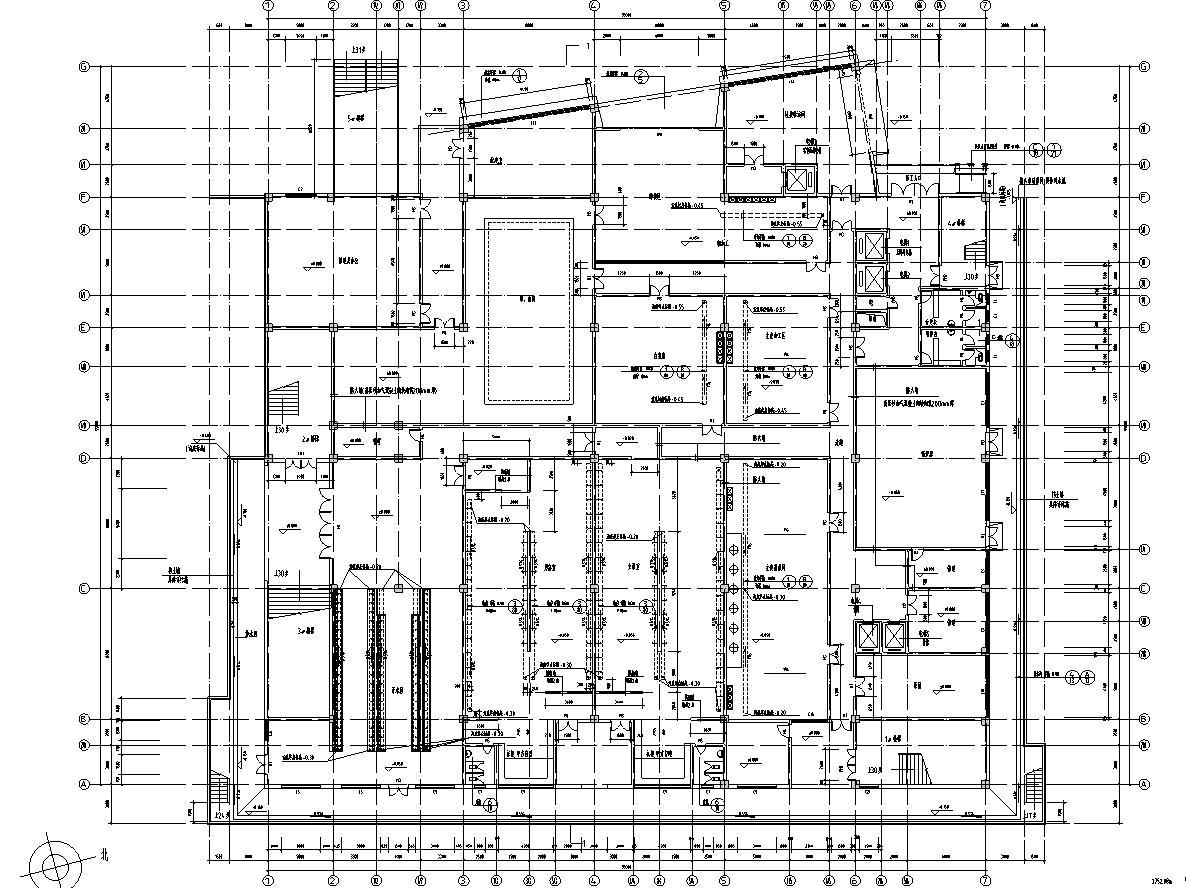 [江西]五层大学食堂建筑施工图（含水暖电及pkpm模型）施工图下载【ID:151655120】