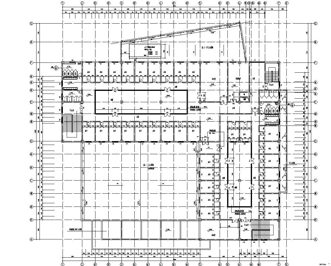 [江西]五层大学食堂建筑施工图（含水暖电及pkpm模型）施工图下载【ID:151655120】