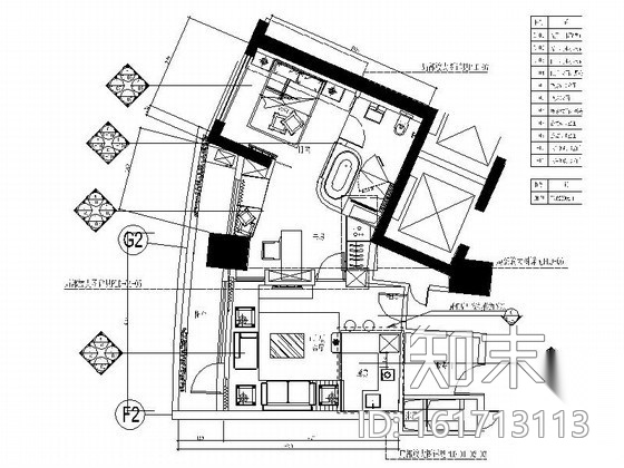 现代酒店式公寓G户型室内装修图施工图下载【ID:161713113】