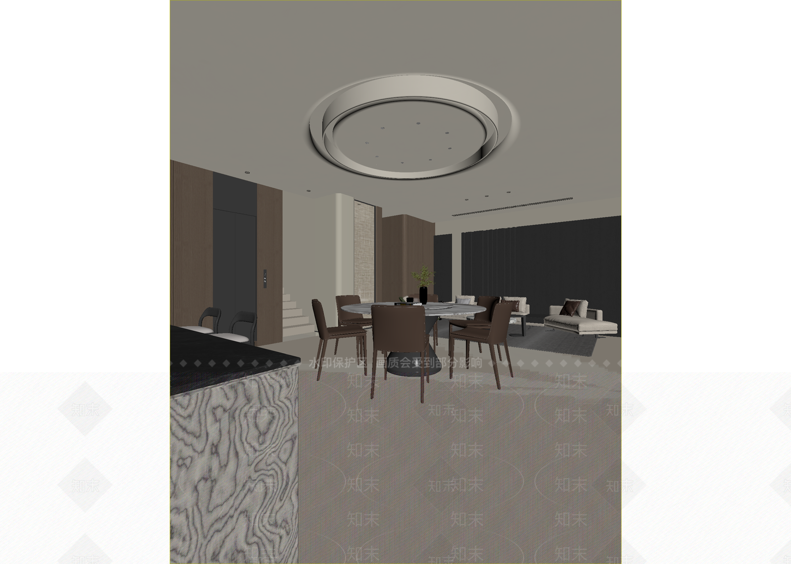 现代客餐厅3D模型下载【ID:1215183485】
