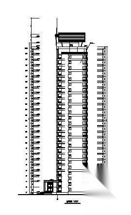 浦东某花园小区二期1号楼建筑施工图cad施工图下载【ID:149845113】