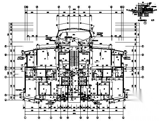 浦东某花园小区二期1号楼建筑施工图cad施工图下载【ID:149845113】