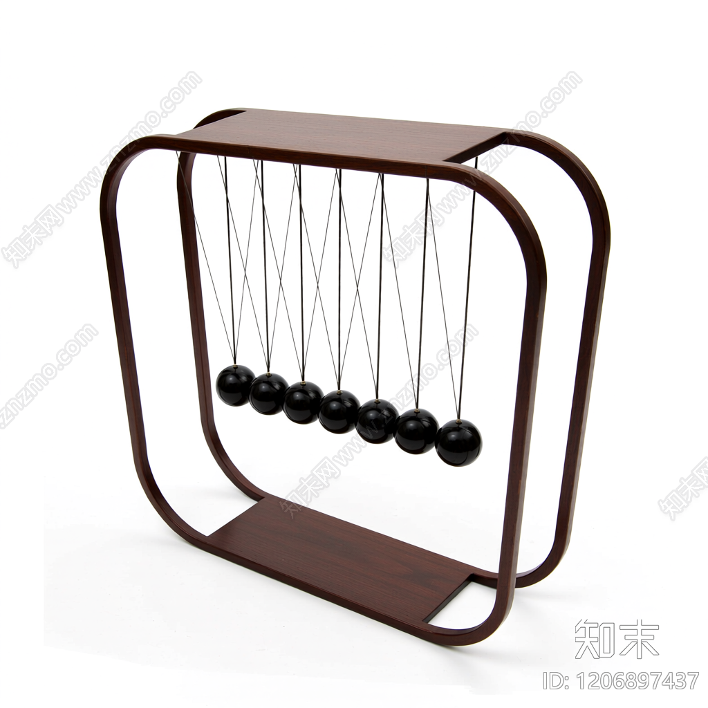 牛顿摆装饰摆件3D模型下载【ID:1206897437】