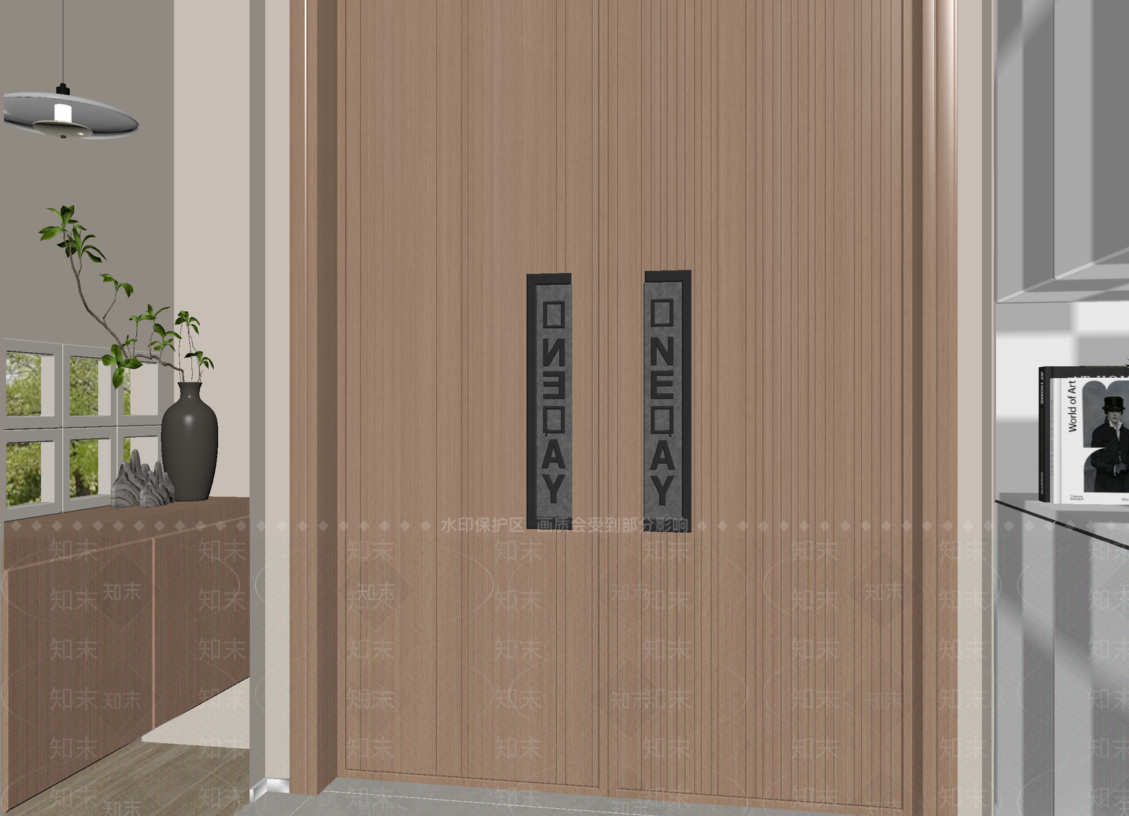 原木玄关3D模型下载【ID:1215127827】