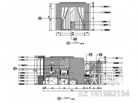 酒店三套单人间客房室内装修图cad施工图下载【ID:161982154】