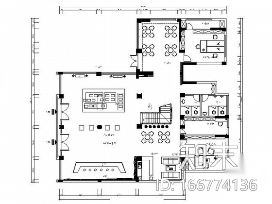 [福州]现代风格地产总部办公室装修图（含效果）cad施工图下载【ID:166774136】