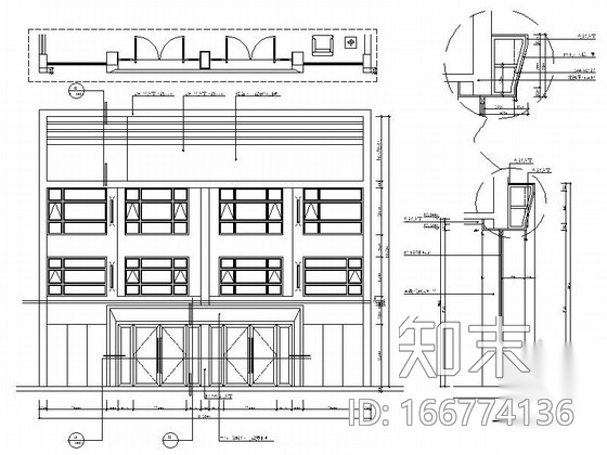 [福州]现代风格地产总部办公室装修图（含效果）cad施工图下载【ID:166774136】
