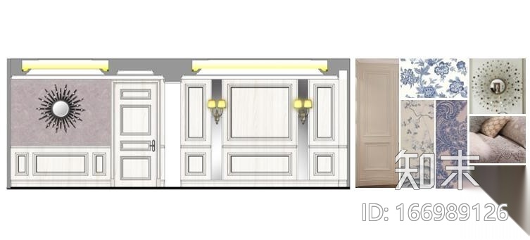 [苏州]法式古典风格样板间装修施工图（附效果图）cad施工图下载【ID:166989126】