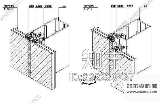 图块/节点隐框幕墙竖向板块安装示意图cad施工图下载【ID:832280737】