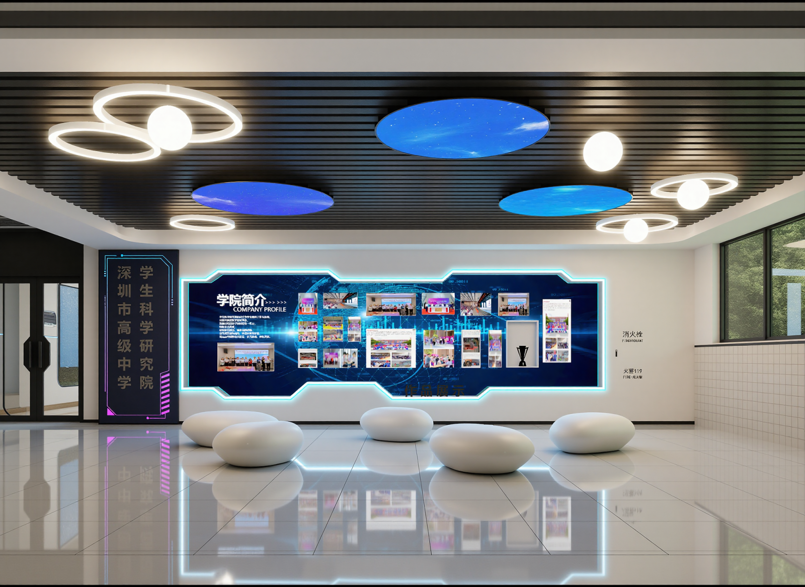 现代学校展厅3D模型下载【ID:1214654412】