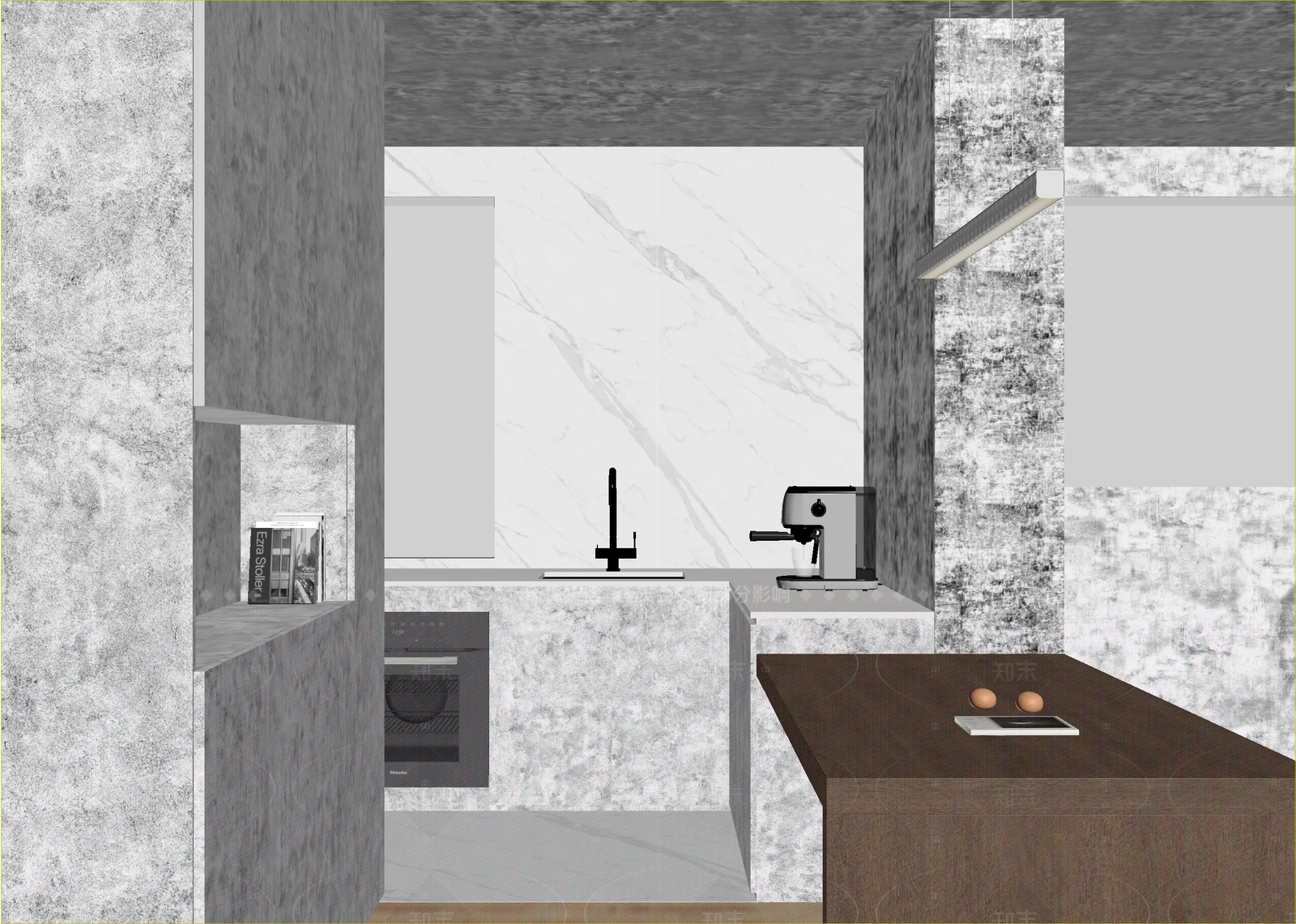 简约开放式厨房3D模型下载【ID:1214980028】