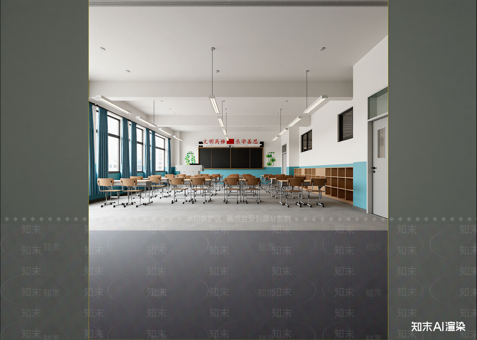 现代教室3D模型下载【ID:1214393728】