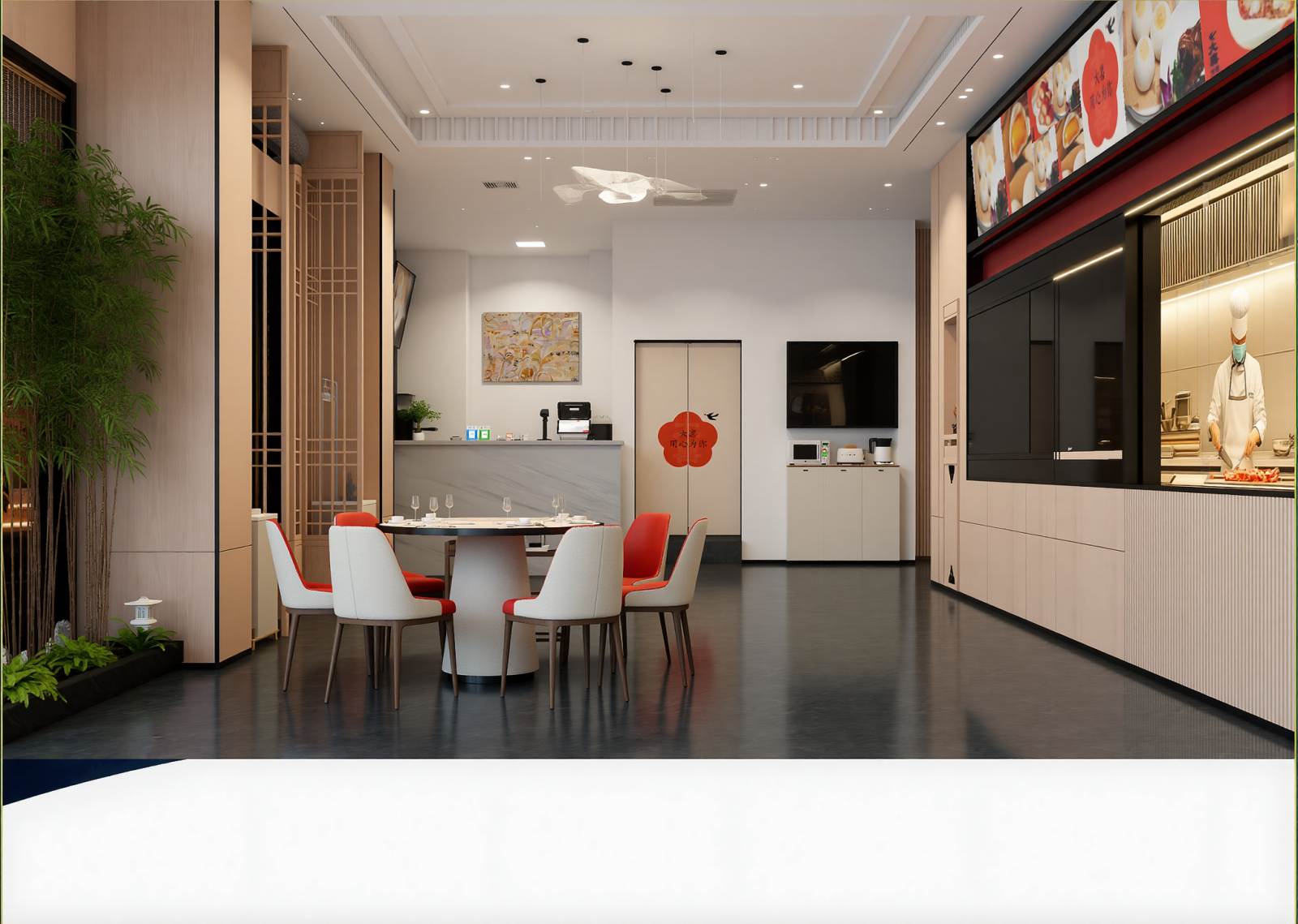 新中式酒店餐厅3D模型下载【ID:1215137837】