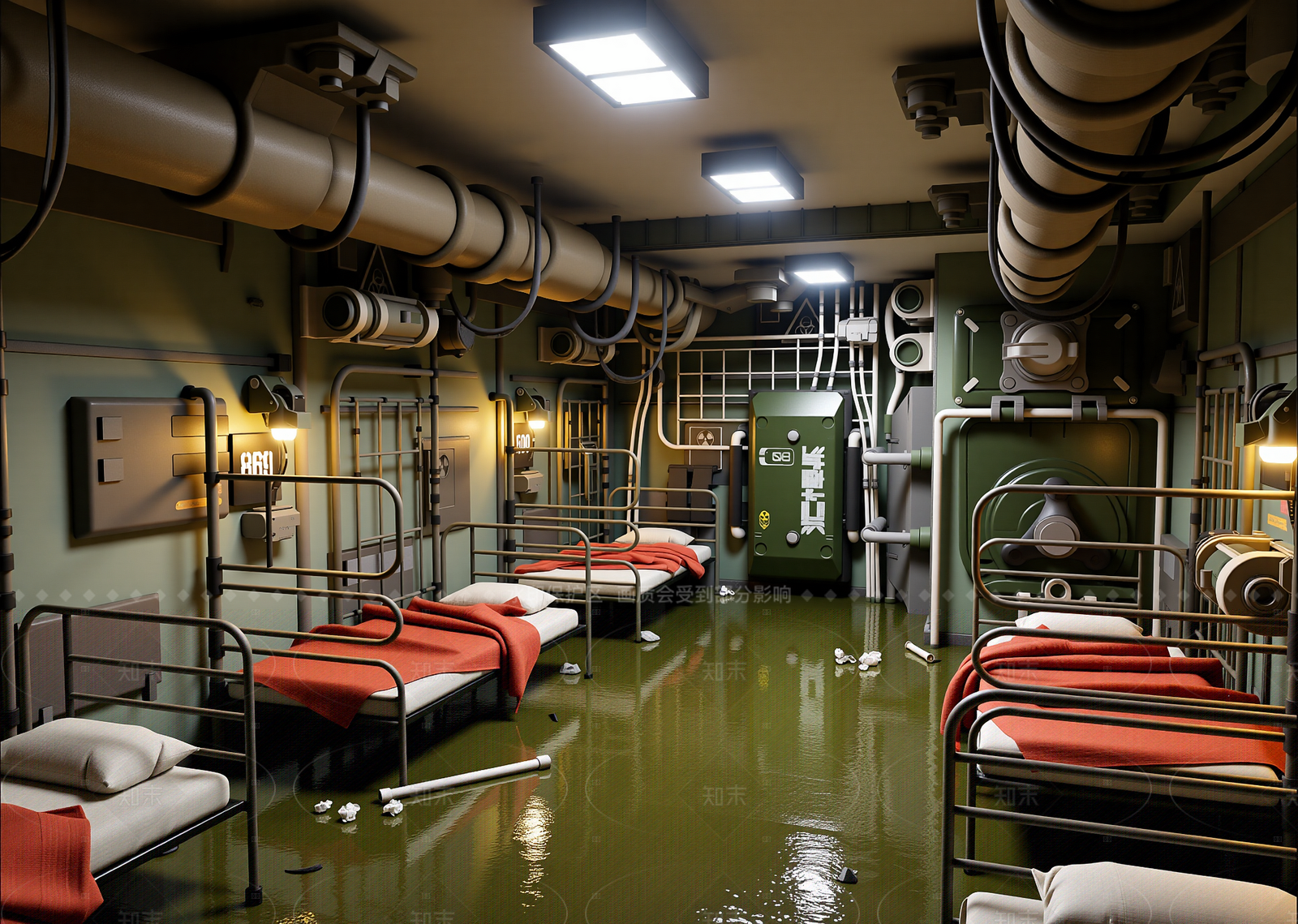 现代宿舍3D模型下载【ID:1214983211】