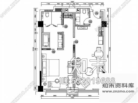 施工图锦阳5星高档酒店双间套房室内设计CAD施工图(含效果图)施工图下载【ID:532019688】